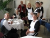 Staff relax with a cup of tea at closing time